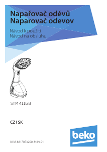 Návod BEKO STM 4116 B Naparovač odevov