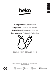 Manual BEKO B3RMLNE444HXB Refrigerator