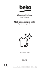 Manual BEKO WUE 7722 XW0 Washing Machine