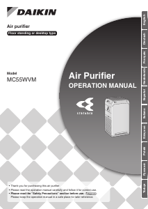 Mode d’emploi Daikin MC55WVM Purificateur d'air