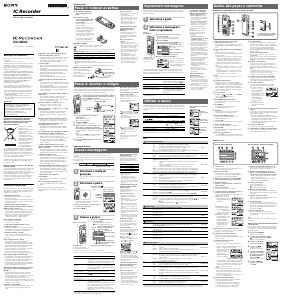 Manual Sony ICD-MX20 Gravador de voz