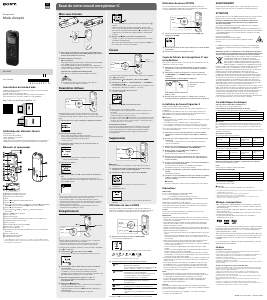 Bedienungsanleitung Sony ICD-PX470 Diktiergerät