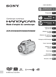 Mode d’emploi Sony DCR-DVD404E Caméscope