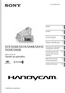 Priručnik Sony DCR-SX50E Videokamera