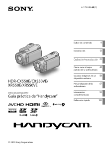 Manual de uso Sony HDR-CX550E Videocámara