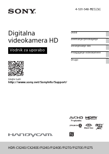 Priročnik Sony HDR-PJ240E Prenosna kamera