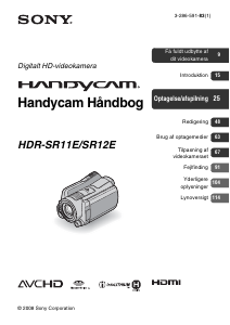 Brugsanvisning Sony HDR-SR11E Videokamera