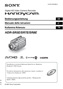 Kullanım kılavuzu Sony HDR-SR8E Kaydedici kamera