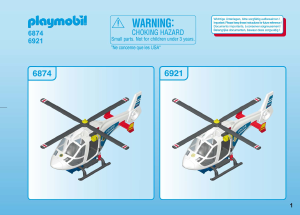 Руководство Playmobil set 6921 Police Полицейский вертолет с LED прожектором