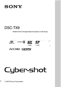 Vadovas Sony Cyber-shot DSC-TX9 Skaitmeninis fotoaparatas