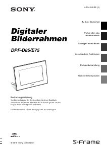 Bedienungsanleitung Sony DPF-E75 Digitaler bilderrahmen