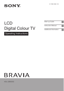 Manual Sony Bravia KDL-22BX20D LCD Television