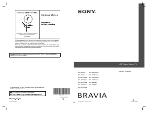 Manual Sony Bravia KDL-40WE5 LCD Television