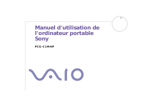 Mode d’emploi Sony Vaio PCG-C1MHP Ordinateur portable