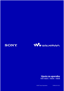 Priručnik Sony NW-A805 Walkman Mp3 reproduktor