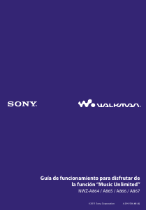 Manual de uso Sony NWZ-A865 Walkman Reproductor de Mp3