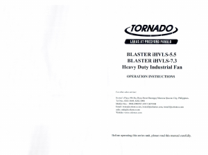 Handleiding Tornado BLASTER iHVLS-5.5 Ventilator