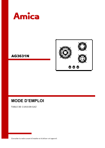 Mode d’emploi Amica AG3631N Table de cuisson
