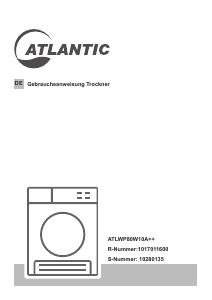 Bedienungsanleitung Atlantic ATLWP80W10A++ Trockner
