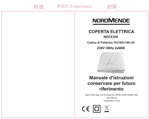 Manual de uso Nordmende NDCE300 Manta eléctrica