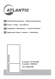 Bedienungsanleitung Atlantic ATL EKGK144F Kühl-gefrierkombination