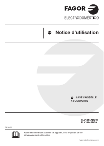 Mode d’emploi Fagor FLV1444ADDX Lave-vaisselle