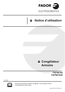 Mode d’emploi Fagor FAFN6192 Congélateur