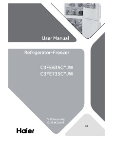 Manual Haier C3FE635CGJW(UK) Frigorífico combinado
