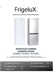 Manual de uso Frigelux RC174BES Frigorífico combinado