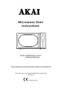 Manual Akai AKMW205WC Microwave