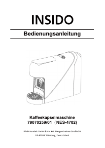 Bedienungsanleitung Insido NES-4702 Espressomaschine