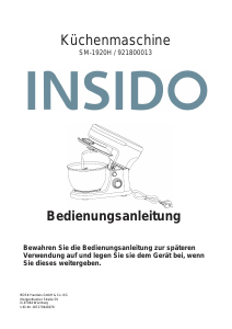 Instrukcja Insido SM-1920H Mikser