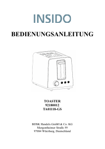 Manual Insido TA01118-GS Prăjitor de pâine