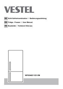 Kullanım kılavuzu Vestel NFK54021 EX VM Donduruculu buzdolabı