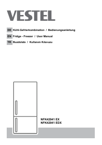Kullanım kılavuzu Vestel NFK42041 EX Donduruculu buzdolabı