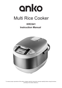 Handleiding Anko KRC461 Rijstkoker