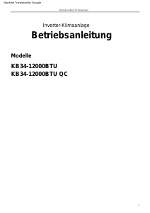 Bedienungsanleitung Kältebringer KB34-12000BTU QC Klimagerät
