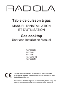 Mode d’emploi Radiola RATG4B Table de cuisson