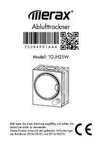 Mode d’emploi Merax TG-JH25W Sèche-linge
