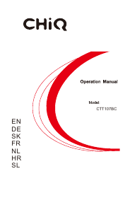 Manuál Chiq CTT107BC Lednice
