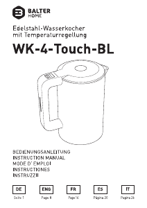 Mode d’emploi Balter WK-4-Touch-BL Bouilloire