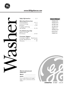 Bruksanvisning GE WBXE2070 Tvättmaskin