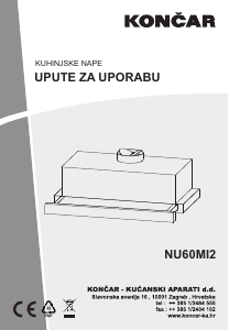 Priručnik Končar NU60MI2 Kuhinjska napa