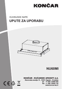 Priručnik Končar NU60MI Kuhinjska napa