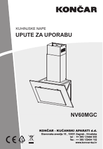 Priručnik Končar NV60MGC Kuhinjska napa