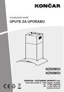 Priručnik Končar NZ90MGI Kuhinjska napa