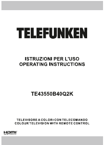 Manual Telefunken TE43550B40Q2K LED Television
