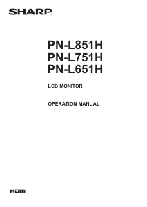 Handleiding Sharp PN-L851H LCD monitor