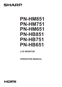 Handleiding Sharp PN-HB751 LCD monitor