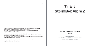 Mode d’emploi Tribit BTS12 StormBox Micro 2 Haut-parleur